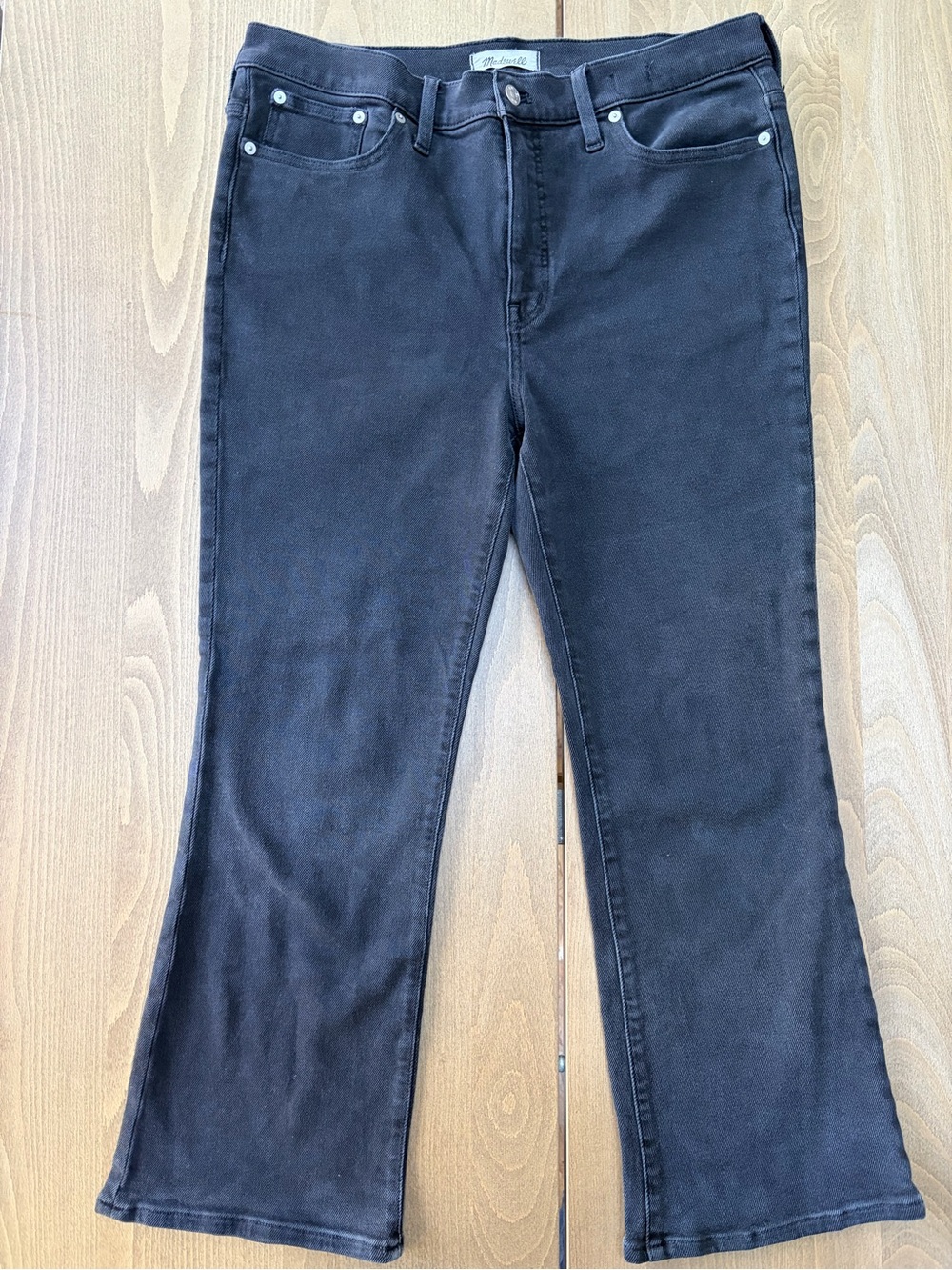 Madewell Cali Demi-Boot Black Flare Jeans Size 32